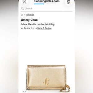 Gold Jimmy Choo clutch/crossbody wallet on chain Bag